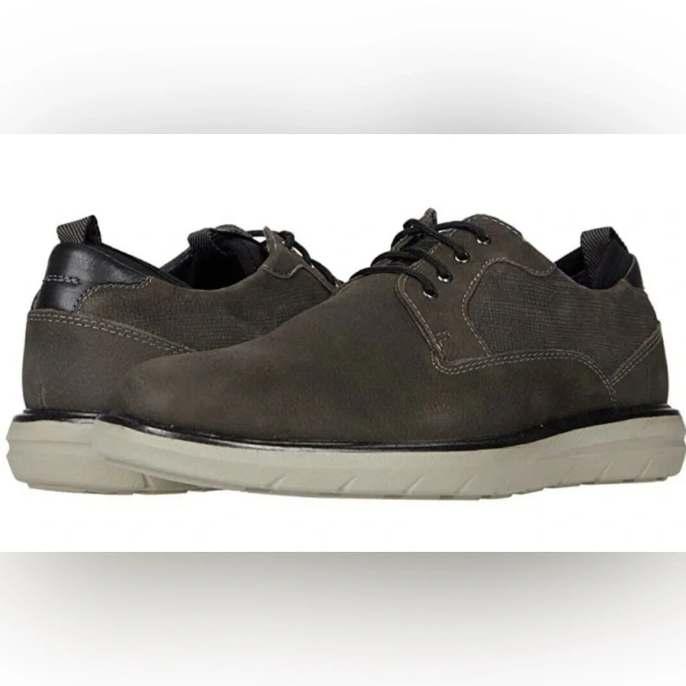 Dockers Cabot Taupe Grey Leather Oxford Shoes Size 11